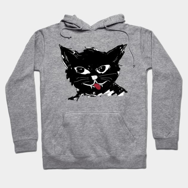 Cat Sticking Out Tongue Hoodie by TheSoldierOfFortune